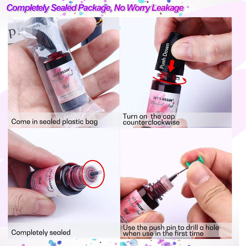 Alcohol Ink for Epoxy Resin LET'S RESIN Concentrated Alcohol Ink Set, 26 Vibrant Colors Alcohol-Based Resin Ink,Alcohol Paint Resin Dye for Resin ...