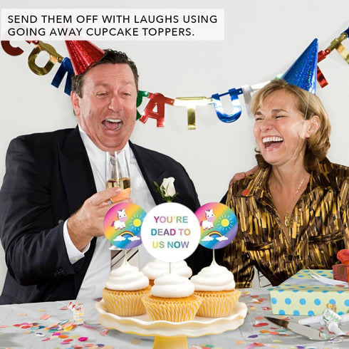 Andaz Press Funny Farewell Retirement Party Decorations, You're Dead to Us Now, Cupcake Toppers DIY Kit, 20-Pack...
