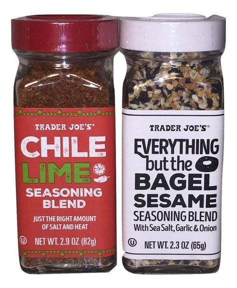 Trader Joe's Seasonings Bundle - Everything But The Bagel Sesame and Chile Lime Seasoning Blends (1 of Each)...