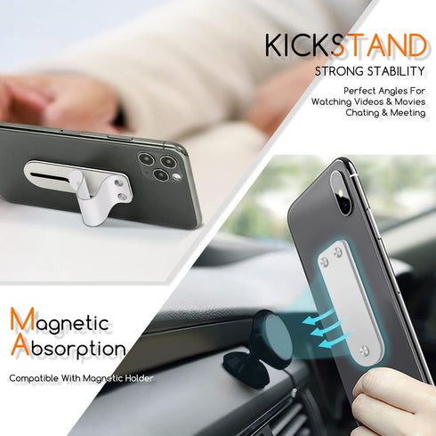 Phone Grip Strap Holder Cell Phone Strap Finger Holder for Hand Leather Telescopic Phone Finger Strap Stand Universal Finger Kickstand for Most Sm...