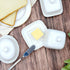 NAGU Mini Square Butter Dish with Lid, White Procelain Domed Cheese Dish with Handle Individual Serving Small Butter Tray, Cute Ceramic Dessert Se...