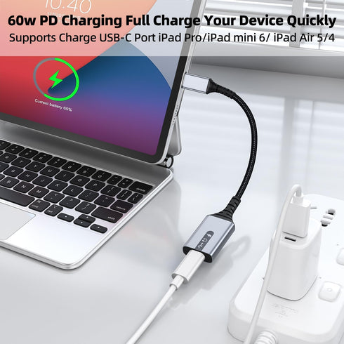 USB C to Lightning Audio and Charge Adapter Cable USB Type C Male to Lightning Female HiFi Audio Headphones 60W Fast Charge & Data Fit with iPhone...