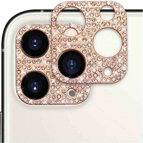 Omorro for iPhone 12 Pro Max Bling Lens Protector, Camera Cover 3D Glitter Crystal Diamond Rhinestone Shining Dots Metal Protective Decoration Sti...