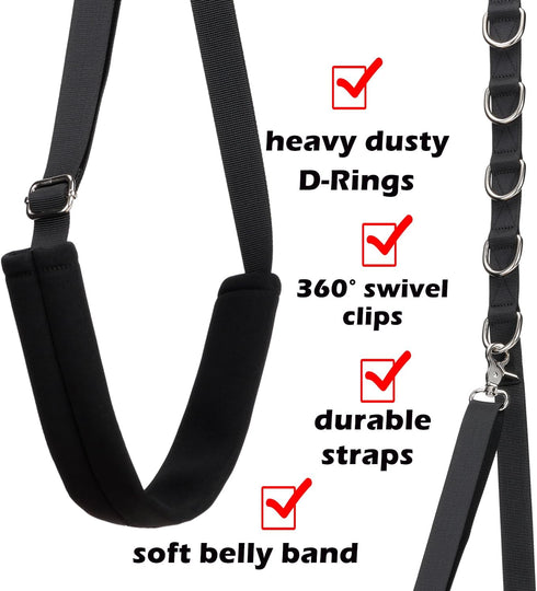 Dog Grooming Loops Dog Grooming Supplies Dog Grooming Belly Straps Pet Dog Groomer Extension Straps for Pet Dog Grooming Table Grooming Arm (Black...