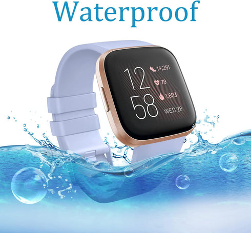 Sport Bands Compatible with Fitbit Versa 2 / Fitbit Versa/Versa Lite/Versa SE, Classic Soft Silicone Replacement Wristbands Straps for Fitbit Vers...