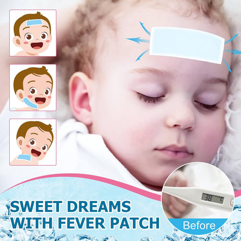 20 Sheets Fever Patches for Kids - Hot Weather Cooling Gel Patches for Adults - Headache Patches - Forehead Fever Cool Pads - Cooling & Pain Relie...