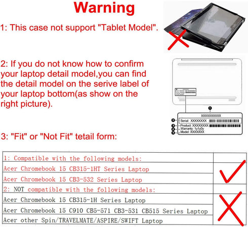 Alapmk Protective Case Cover for Acer Chromebook 15 CB315-1HT 15.6" Series Laptop [Warning:Not fit Chromebook 15 CB315-1H & C910 CB5-571 CB3-531 C...