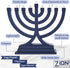 Zion Judaica Mini LED Hanukkah Menorah Battery or USB Operated - Multiple Light Settings On The Go Hanukkiah for Chanukah Decorations (Blue)...
