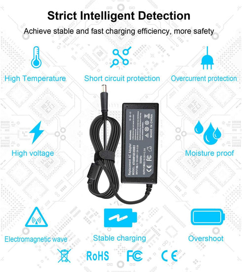 18.5V 3.5A 65W AC Adapter Charger Compatible with HP Pavilion G4 G6 G7 G32 G42 G56 G60 G61 G62 G71 G72 DV3 DV4 DV5 DV6 DV7 DM4 M6 M7 Series Compaq...
