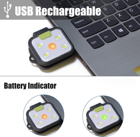 EGUKU Running Light, 2Pack Clip On Running Lights for Runners at Night 4 Light Modes USB Rechargeable LED Lights Wearable Small Lightweight Joggin...