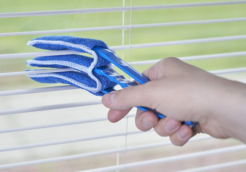 Blind Cleaner Duster Tool, Fan Blade Cleaner, Air Duct Cleaning Tools, Blue Window Blinds Cleaner with Microfiber Sleeve for Fans, Window Blinds, ...