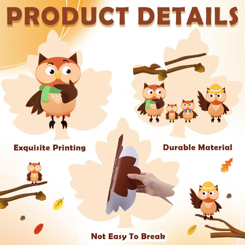 Fulmoon Owl Bulletin Board Set Bulletin Board Decoration Cutouts for Kids Sunday School Classroom Tree Wall Decor Educational and Learning Activit...