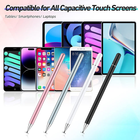Stylus Pens for Touch Screen, 4 Pack Disc Universal Stylus Pen for iPad pro/iPhone/Android Tablets and All Capacitive Touch Screens (Black/White/G...