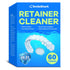 Retainer Cleaner, Denture Cleaning Tablets (60 Tablets), Deep Cleaning, Powerful Cleaning Agents Odor Neutralizing, 0dor-Free With Pleasant Minty ...