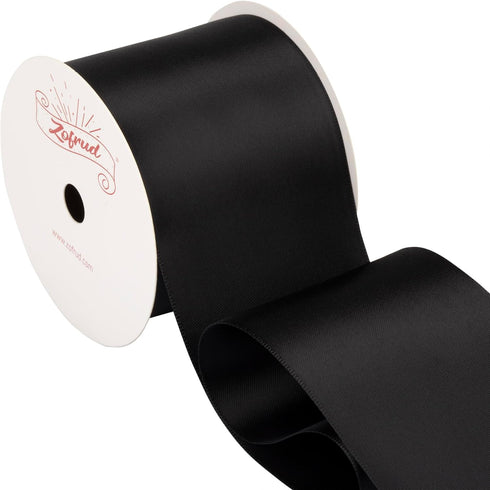 Black Satin Ribbon 2 1/2 Inch wide x 10 Yds - Large Ribbon Ideal for Bows, Gift Wrapping, Flower Bouquet, and Crafts...