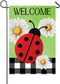 Ladybug Spring Summer Garden Flag 12x18 Inch Double Sided Ladybug Daisy Welcome Yard Flag Buffalo Plaid Check Burlap Banner Seasonal Farmhouse Dec...