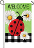 Ladybug Spring Summer Garden Flag 12x18 Inch Double Sided Ladybug Daisy Welcome Yard Flag Buffalo Plaid Check Burlap Banner Seasonal Farmhouse Dec...
