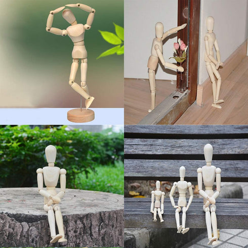 Artist Wooden Manikin Mannequin Sketching Lay Figure Drawing Model Aid Human Figure Artist Draw Painting Model Mannequin Jointed Doll for Art Draw...