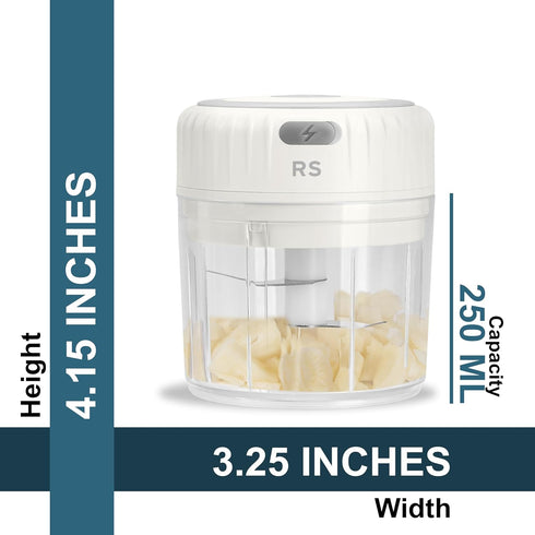 Real Simple Electric Mini Food Processor | Great for Garlic, Onion, Ginger, Jalapeño, Mini Chopper for Quick Food Prep Station | Portable USB Char...