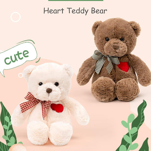 15”Teddy Bear with Heart Cute Brown Teddy Bear Stuffed Animals for Valentines Day Soft Stuffed Bear Plush Bear Plushie Toys Gifts for Girlfriend B...