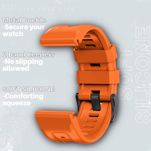 26 watch band compatible with garmin fenix 5x 6x Pro 7x 3 hr quick fit 26mm bands replacement for Epix Pro Gen 2 51mm Enduro 2 Descent Mk1 Mk2 Mk2...