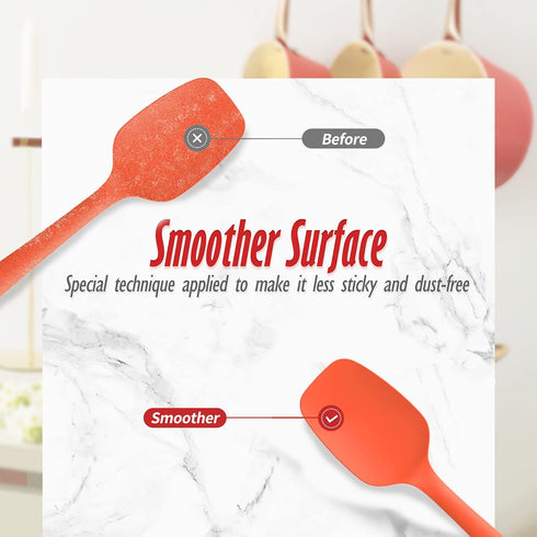 Permanent Warranty Silicone Small Spoon 1 PCS Heat Resistant Silicone Spatula Cooking for Nonstick Cookware Kitchen Gadgets Small Spoon Orange...