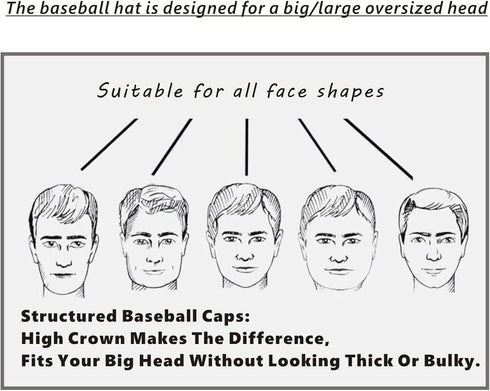 Oversize XXL Mesh Trucker Hat big head hats for men High Crown Baseball Cap Breathable Dad Hat Adjustable 23.6"-25.6"...