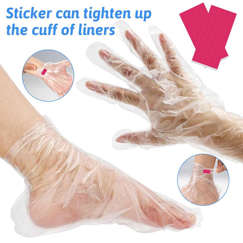 200pcs Pedicure Bags for Feet,Larger And Thicker Disposable Plastic Gloves for Hair Coloring,Pedicure Liners Disposable,Paraffin Gloves for Hand a...