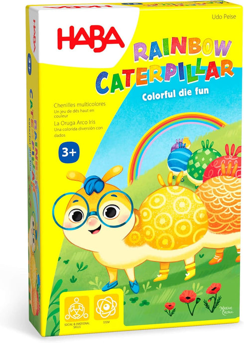 HABA Little Rainbow Caterpillar Mini Game of Colors and Patterns Ages 3+...