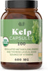 Raw Sea Kelp Powder Supplement - 600mg Capsules 100 Pills Powdered Raw Seaweed & Thyroid Support Supplement...