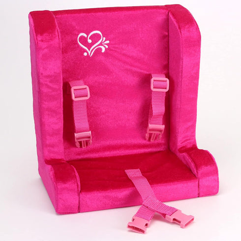 Sophia's 18" Doll Hot Pink Velour Booster Car Seat with Adjustable Harness...