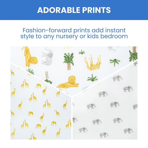 Delta Children Fitted Crib Sheets for Girls and Boys - Crib Sheet for Standard Crib and Toddler Mattresses - 28x52 Inch (Pack of 3), Safari Friend...