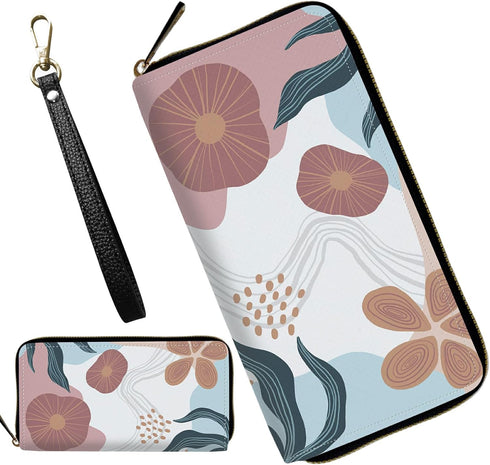 Wristlet Wallets for Women, Ladies Wallet Clutch Purse with Removable Wrist Strap Zip Around Large Capacity Card Holder Cash Pocket Cellphone Purs...