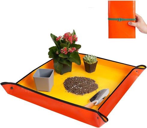 Repotting Mat for Indoor Plant Transplanting and Potting Soil Mess Control Portable Succulent Planting Potting Tray Gardening Gifts for Women Men ...