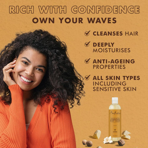 Sheamoisture Hydrating Body Wash for Dry Skin Raw Shea Butter to Cleanse and Hydrate , 13 fl oz...