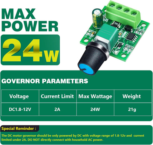 3 Pack PWM Low Voltage Dc 1.8V 3V 5V 6V 12V 2A Motor Speed Controller...