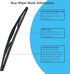 Rear Window Wiper Arm & Blade Replacement for Honda Odyssey 2011-2017 Rear Windshield Wiper Arm & Blade, Factory OE Style Rear Window Wiper Arm Bl...