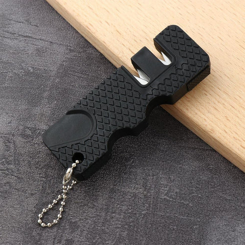 Black Pocket Knife Sharpener,Kitchen Knife Sharpener, Scissor Sharpener, Handheld Keychain Sharpening Tool for Outdoor Camping Kitchen Knives Acce...