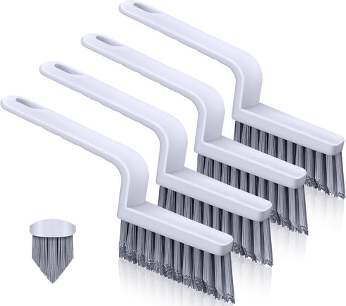 Grout Brush Cleaning,Hard Bristle Grout Cleaner for Tile Floors,Bathroom Cleaning Brushes for Scrub Shower Tile Grout, Black, 4 Pieces...