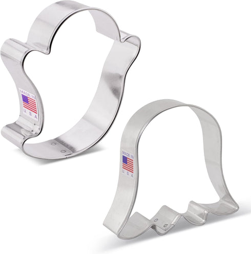 Halloween Ghost Cookie Cutters 2-Pc Set Made in USA by Ann Clark, 3", 3.5"...