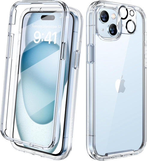 Diaclara Designed for iPhone 15 Plus Case 6.7'', Full Body Rugged Case w/Built-in Touch Sensitive Anti-Scratch Screen Protector+9H Glass Camera Le...