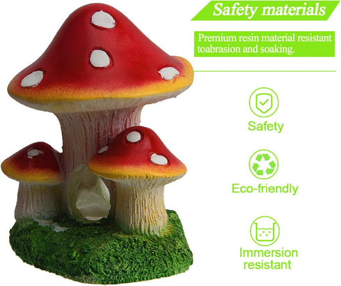 Saim Mushroom House Aquarium Decorations Fish Tank Rocks Caves Landscape Ornament Mini Landscape House Fairy Garden Decoration...