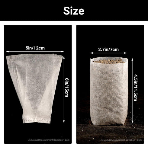 Non-woven Nursery Bags, 200PCS 5x6 inch Fabric Planter for Plants Tree Seedling, Seed Starting Soil Transplant Pouches, Plant Grow Bags for Cuttin...