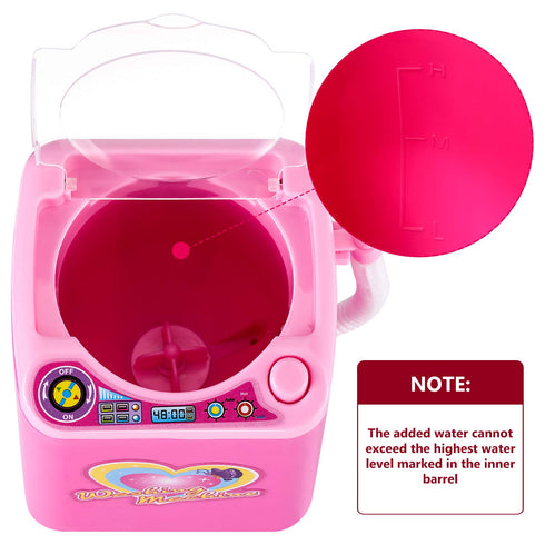 Mini Toy Washing Machine Makeup Brush Cleaner Plastic Electric Automatic Washing Machine Sponge Cleaning Toy for Girls Ladies...