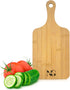 Mini Bamboo Cutting Board with Juice Groove and Handle (8.75inch x 4.25inch); Rounded Bamboo Cutting Board Vegetable Chopping Board Great for Cutt...