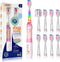 SEAGO Kids Electric Toothbrush with 2 Mins Brushing Timer and 8 Replacement Bursh Heads,Rainbow LED Light Make Brushing Fun, Pink Color Girls Batt...