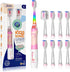 SEAGO Kids Electric Toothbrush with 2 Mins Brushing Timer and 8 Replacement Bursh Heads,Rainbow LED Light Make Brushing Fun, Pink Color Girls Batt...