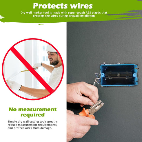 Outlet Marker for Drywall Installation Easy Drywall Marking Tool for Electrical Outlets Electric Wire Protection Made with Strong ABS Plastic No M...