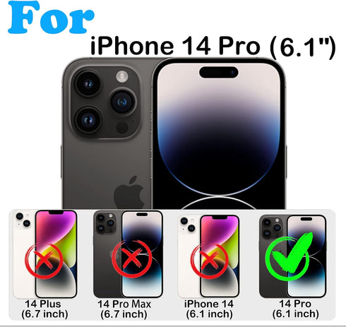 for iPhone 14 Pro Case with Belt Clip Holster,Built-in Screen Protector,Heavy Duty Shockproof Drop Protection Military Grade Rugged Durable Phone ...