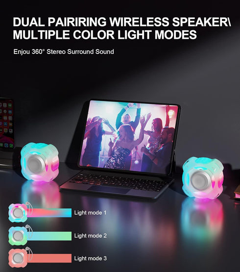 comiso Shower Bluetooth Speaker, Waterproof Bluetooth Speakers IPX7, Floating Portable Wireless Speaker with LED Light, Loud HD Sound and Bass for...